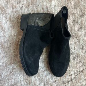 Stylish Black and Sparkly Suede Ankle Boots
